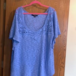 Size 3X blue light weight at lace shirt
